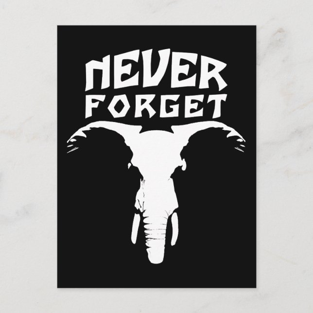 Cartão Postal Elefante Nunca Esquece (Frente)
