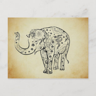 Cartão Postal Elefante Padrão