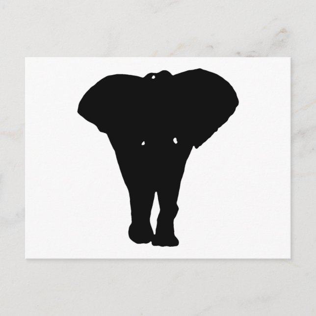 Cartão Postal Elefante Pop de arte preto e branco (Frente)