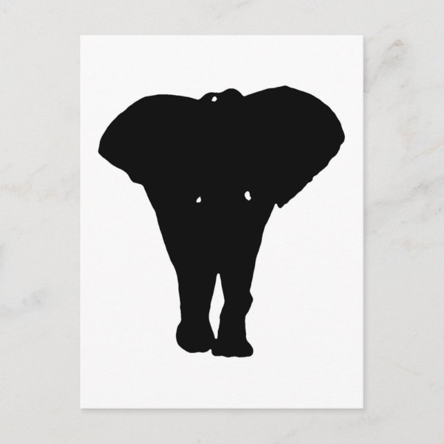 Cartão Postal Elefante Pop de arte preto e branco (Frente)