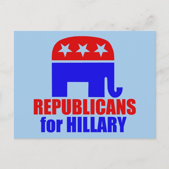 Cartão Postal Elefante Republicano para Hillary Clinton (Frente)