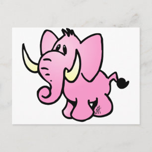 Cartão Postal Elefante Rosa