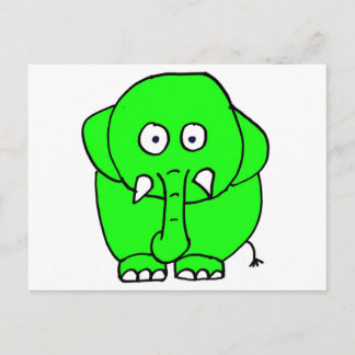 Cartão Postal Elefante verde