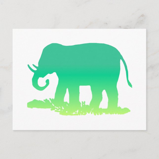 Cartão Postal Elefante Verde (Frente)