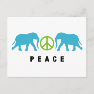 Cartão Postal Elefantes com paz