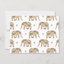 Cartão Postal Elefantes do Ornamentado Floral Paisley Indiano