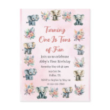 Elefantes e Flores da Selva de Boho no Aniversário