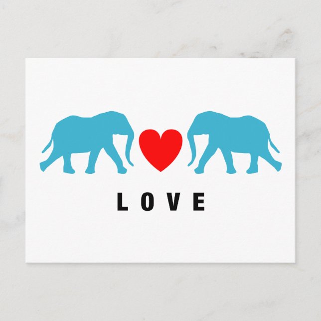 Cartão Postal Elefantes no Amor (Frente)