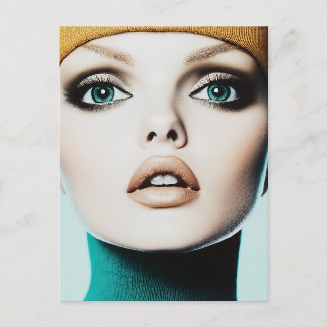 Cartão Postal Elegância do eterno: retrato modelo Icônico dos an (Frente)