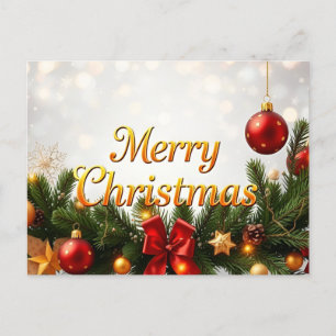 Cartão Postal Elegância do Natal: Uma Celebração Festiva