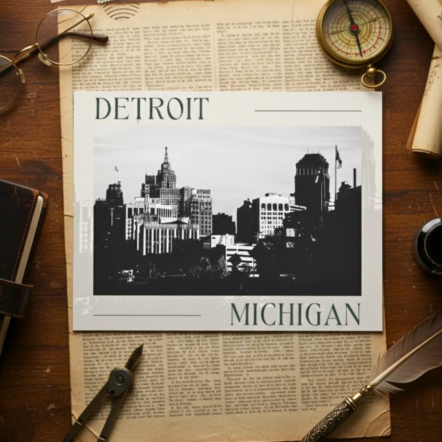 Cartão Postal Elegância eterno de Detroit, Michigan ( Detroit Michigan Postcard)