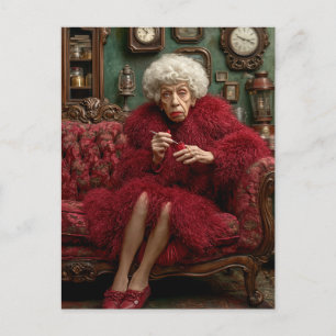 Cartão Postal Elegância excêntrica na Crimson