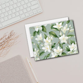 Cartão Postal Elegância Floral de Jasmim Suave