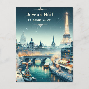 Cartão Postal Elegância Invernal Parisiense