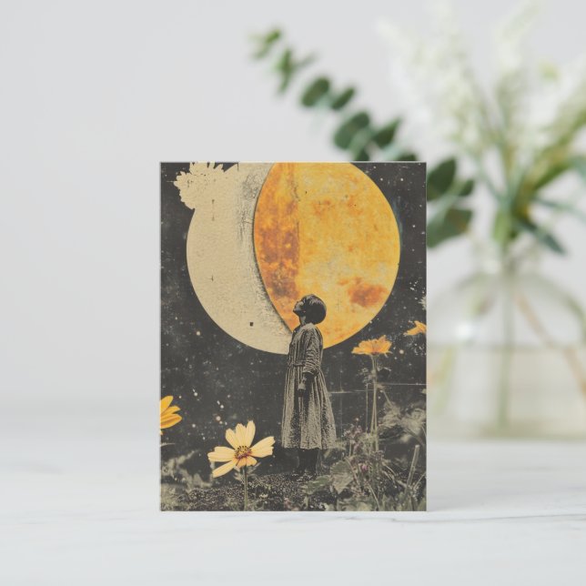 Cartão Postal Elegância Lua - Mulher com Lua (Em pé/Frente)