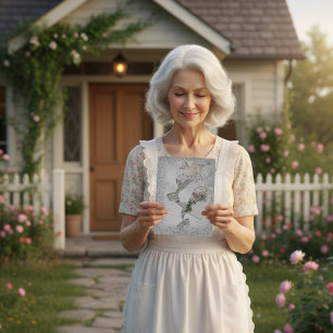 Cartão Postal Elegância Romântica Vintage Prata