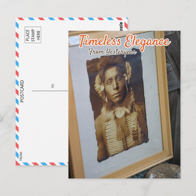 Cartão Postal Elegância Vintage - Retrato Antiquado (Frente/Verso)