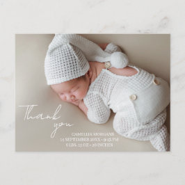 Cartão Postal Elegant Baby Birth Announcement Thank You 