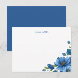 Cartão Postal Elegant Blue Floral Personal Postcard