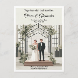 Cartão Postal Elegant Botanical Garden Greenhouse Wedding