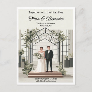 Cartão Postal Elegant Botanical Garden Greenhouse Wedding