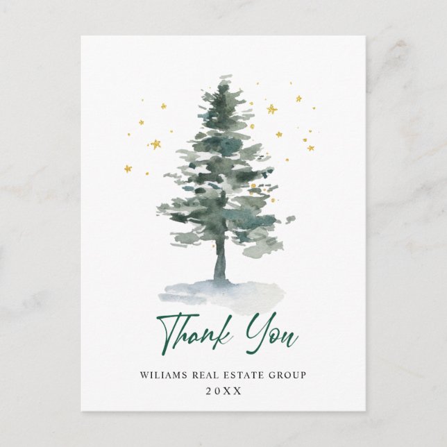 Cartão Postal Elegant Christmas Corporate Thank You (Frente)