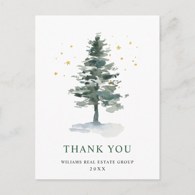 Cartão Postal Elegant Christmas Corporate Thank You (Frente)