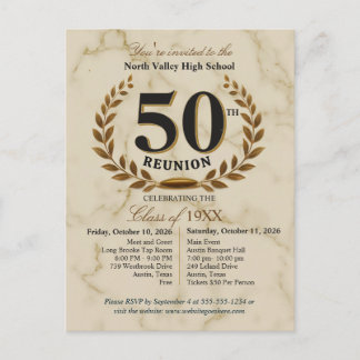 Cartão Postal Elegant Class of 1976 50th High School Reunion