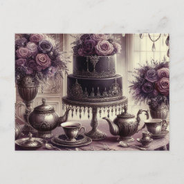 Cartão Postal Elegant Dark Moody Tea Party 