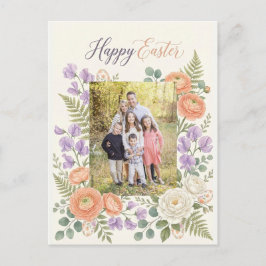 Cartão Postal Elegant Floral Easter Blessings Brunch Invitation 