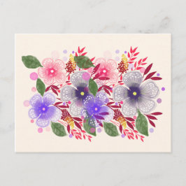 Cartão Postal Elegant Floral Keeping in Touch Postcard