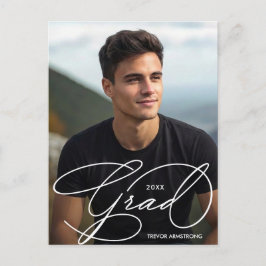 Cartão Postal Elegant Grad Script Photo Graduation