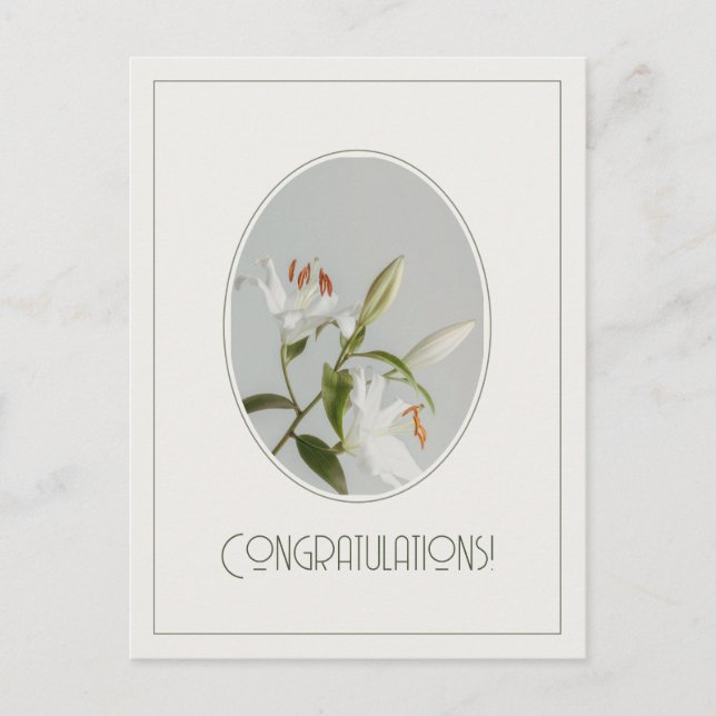 Cartão Postal Elegant lilly vintage Congratulations (Frente)