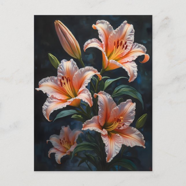 Cartão Postal Elegant Lily Flower Art – Premium Prints & Unique  (Frente)
