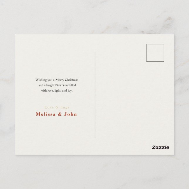 Cartão Postal Elegant Merry Christmas Greeting Card (Verso)