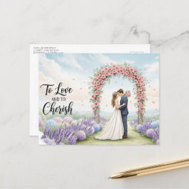 Cartão Postal Elegant modern wedding postcard