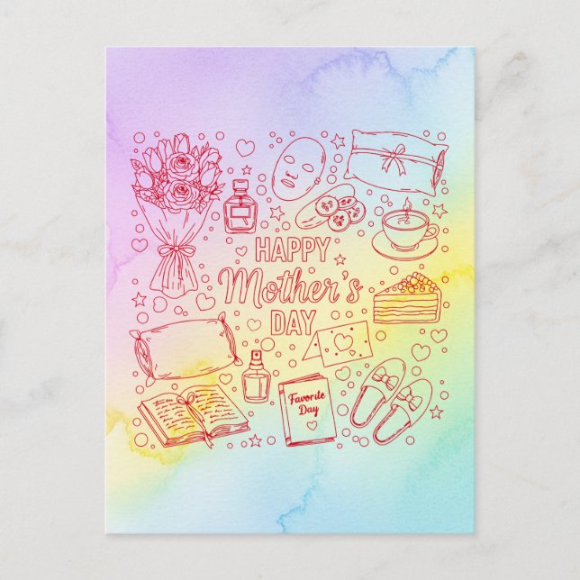 Cartão Postal Elegant Mother’s Day Artwork (Frente)