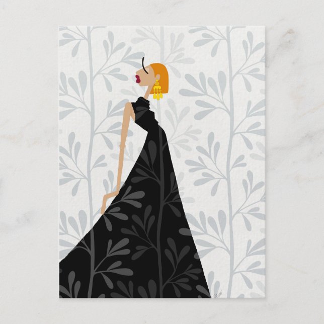 Cartão Postal Elegant Poise Glam Fashion Art Postcard (Frente)