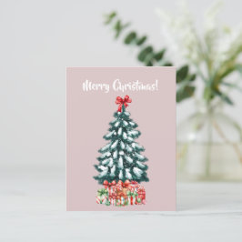 Cartão Postal Elegant Snowy Christmas Tree Postcard