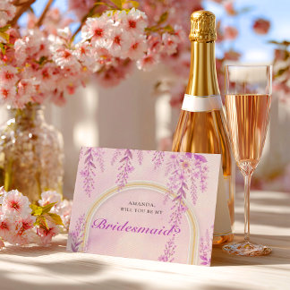 Cartão Postal Elegant Soft Blush Lavender Wedding Bridesmaid 