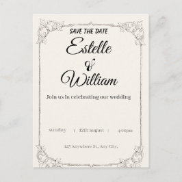 Cartão Postal Elegant Wedding Invitation – A Modern Touch for Yo