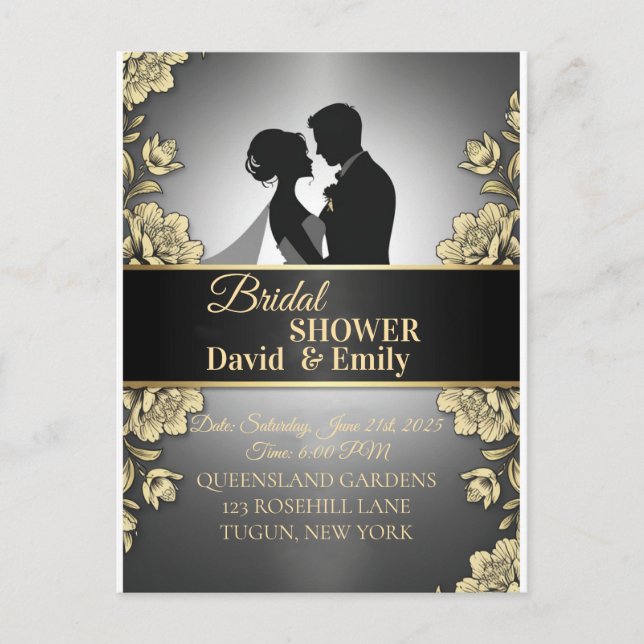 Cartão Postal Elegant Wedding Invitations – Timeless Love in Eve (Frente)