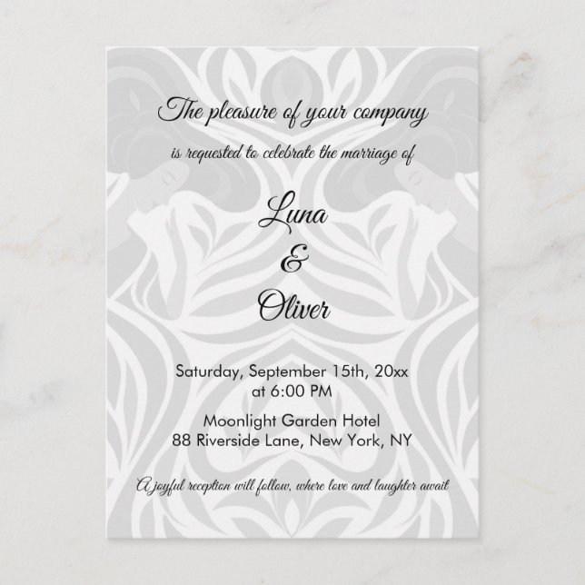 Cartão Postal Elegant Yumeji-Inspired Wedding Invitation | MOMO (Frente)