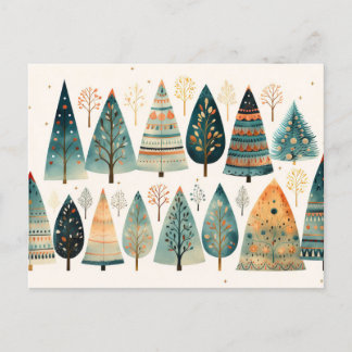 Cartão Postal Elegante abstrakte Weihnachtsbäume