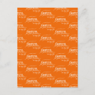 Cartão Postal Elegante Ação de Graças Outono Laranja Grato