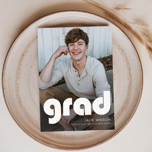 Cartão Postal Elegante Anúncio de Graduação com Foto Simples