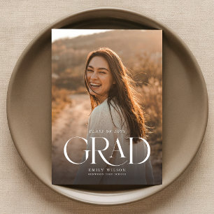 Cartão Postal Elegante Anúncio de Graduação de Foto de Formatura
