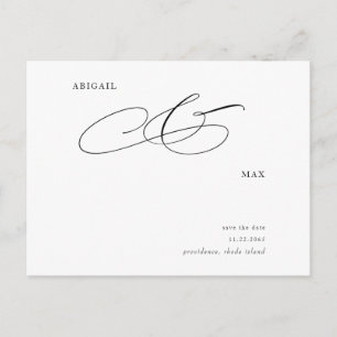 Cartão Postal Elegante Anúncio de Save the Date de Casamento Sim