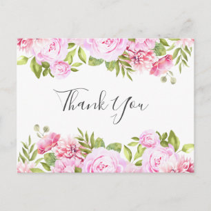Cartão Postal Elegante Banner de Rosa com Letra de Negócios Obri