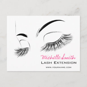 Cartão Postal Elegante Bar Lash de Desenho Elegante, preto e bra